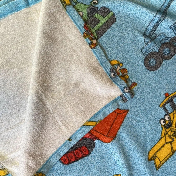 VTG Bob The Builder Flannel Comforter Duvet Bedding 60" X 80" Construction 2001 - Picture 4 of 7